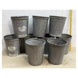 Nine Galvanized Sap Buckets
