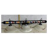 Budweiser Pool Table Light w/ Glass Shades
