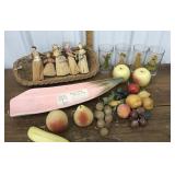 Naughty glasses, coconut palm serving tray,