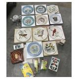Avon Collectible plates, teapot, ring toss game,