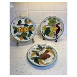 3 hand painted Italian dessert dishes. 8ï¿½ each.