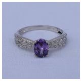 925 Sterling and Amethyst Ring