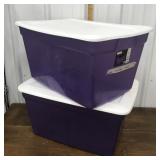 2 Purple Tubs W/ Lids