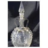 Antique Dutch Clear Etched Glass Decanter with