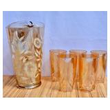 Iridescent Marigold Carnival Glass Pitcher &