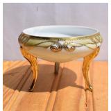 Nippon 3 leg  Porcelain with Gold Trim Trinket