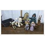 Ceramic & wood figures/decor etc