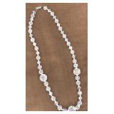 Glass bead necklace w/ sterling silver clasp