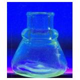 Antique Manganese Glow Glass Inkwell w/ Makers