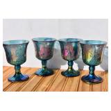 Indiana Glass Blue Iridescent Carnival Glass