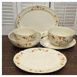 Halls Autumn leaf Jewel tea platters & bowls