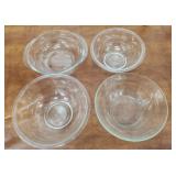 4 Clear Pyrex Bowls