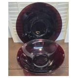 1 of 2 sets - Anchor Hocking Ruby Red Glass