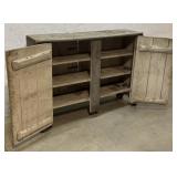 Early 2 Door Pantry Cupboard w/ old gray paint