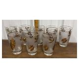 Libbey frosted gold glasses- 8, 12oz