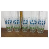MCM glasses- set of 5, blue & green