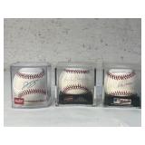 3 Autographed Official Major League Baseballs. Bo