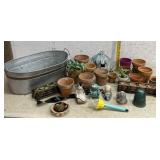 Galvanized Bucket w/ Yard Items