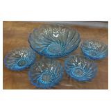 Hazel-Atlas Capri Seashell Swirl turquoise blue