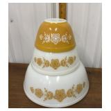 Pyrex butterfly gold- 3 bowls