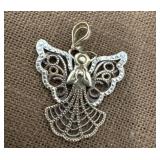 14k Gold Signed Angle Pendant