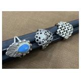 3 Sterling .925 silver rings