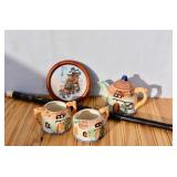 Vintage Japan Souvenir Lot-Pottery Tea set/some