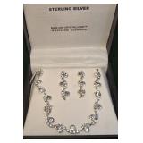 sterling silver Swarovski crystallized necklace