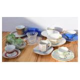 Mini Teacups & Saucers-Glass & Porcelain
