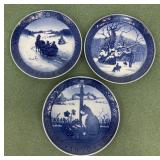 3 Royal Copenhagen Christmas plates