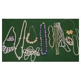 Costume jewelry - 80s necklaces including purple