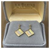 Tri color earrings, tested 10k, backs stamped 14k