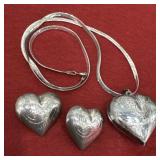 .925 Signed Necklace, Pendant, And Pierced