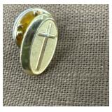10k gold signed Cross pin