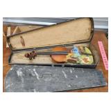 2 Wooden Violin Cases Needs Work Painted Violin