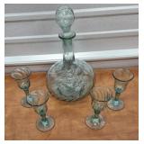 Decanter and 4 glasses