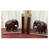 Pair carved Elephant bookends *not perfect