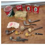 Tobacco tins and pipes etc