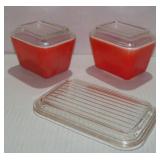 Vintage 2 PYREX 501 Refrigerator Dishes & a 502