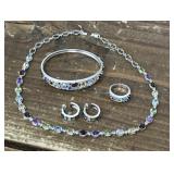 925 Multicolored Stone Necklace, Bracelet,