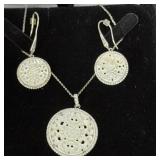 925 sterling Mother of Pearl Necklace & earrings