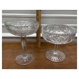 Cut glass pedestal dishes