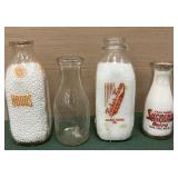 4 milk bottles- Hoodï¿½s, Twin City, Wilkes Barre,