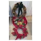 3 Wreaths & Storage Container