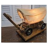 Retro covered wagon wooden lamp - pull down on