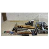 Bucket of Tools- Hatchet, Electrical Tape,