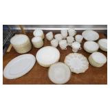 Set of white Anchor Hocking dishes