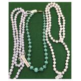 3 heavy natural Stone necklaces - howlite,