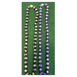 2 Porcelain Hand Knotted Beaded Necklaces