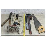 Ridged Pipe Wrench , Trimmers, Saw etc.
